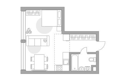 Квартира 32,8 м², 1-комнатная - изображение 1