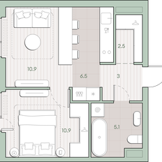Квартира 38,9 м², 1-комнатная - изображение 2