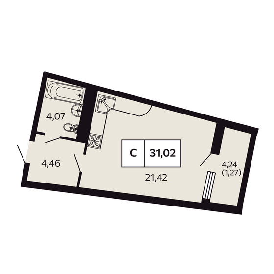 30 м², квартира-студия 6 200 000 ₽ - изображение 62