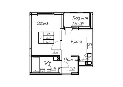 Квартира 33 м², 1-комнатная - изображение 5