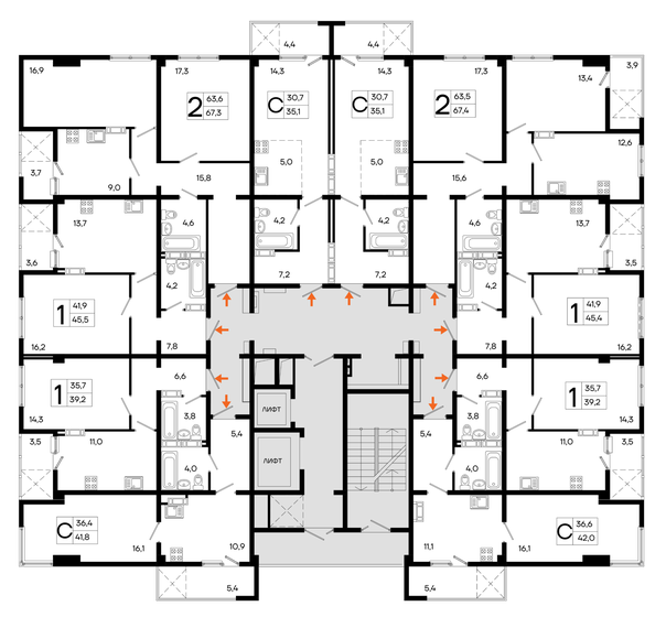 47,2 м², 1-комнатная квартира 8 500 000 ₽ - изображение 69