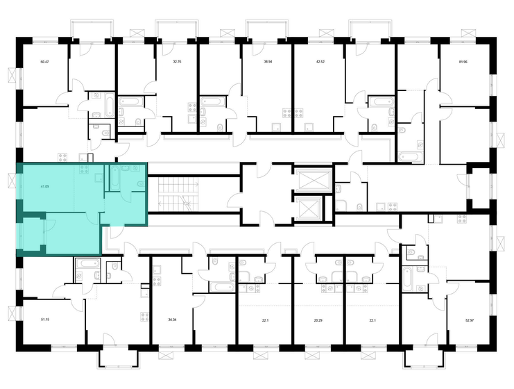 41 м², 2-комнатная квартира 3 600 000 ₽ - изображение 63