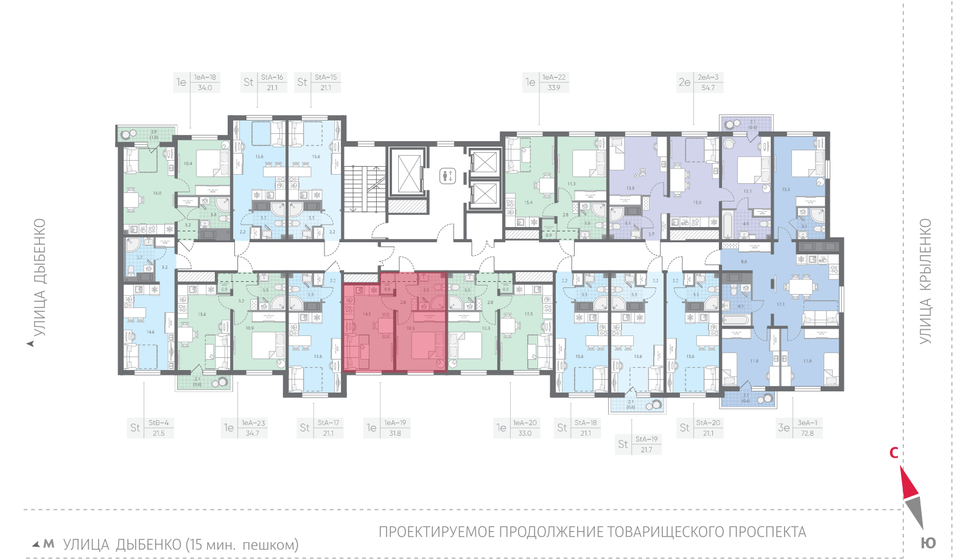 37,4 м², 1-комнатная квартира 5 838 252 ₽ - изображение 62