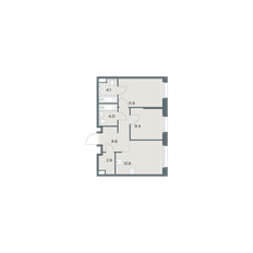 Квартира 54,9 м², 2-комнатная - изображение 4