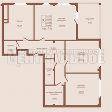 Квартира 122,2 м², 3-комнатная - изображение 1