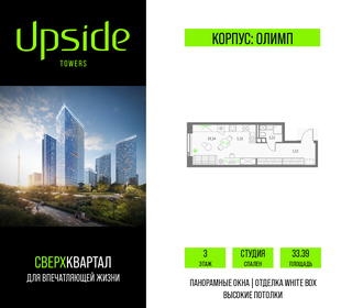 Квартира 33,4 м², студия - изображение 1