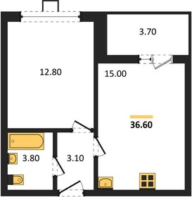 Квартира 36,6 м², 1-комнатная - изображение 1