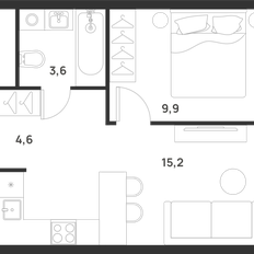 Квартира 32,7 м², 1-комнатная - изображение 3
