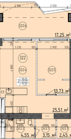 Квартира 66,6 м², 2-комнатные - изображение 1