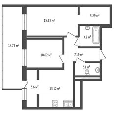 Квартира 77,2 м², 2-комнатная - изображение 4