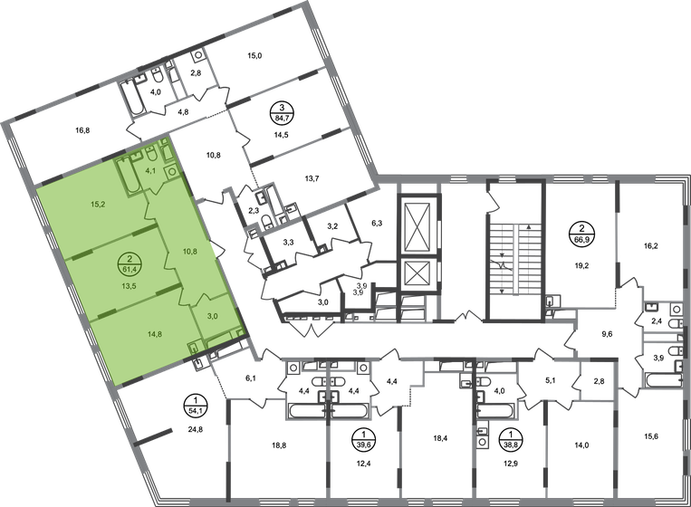 61 м², 2-комнатная квартира 18 000 000 ₽ - изображение 84