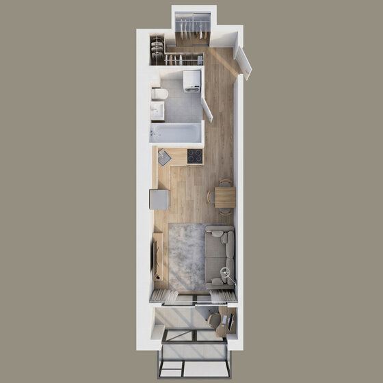 30,3 м², квартира-студия 6 166 402 ₽ - изображение 1