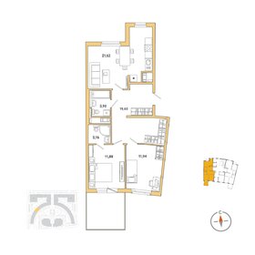 Квартира 73,2 м², 2-комнатная - изображение 1