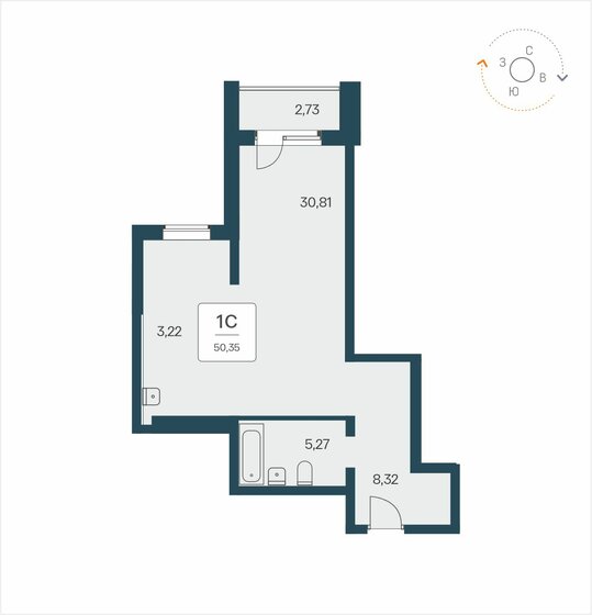 46,9 м², апартаменты-студия 7 150 000 ₽ - изображение 35