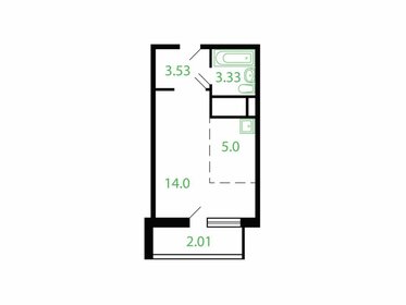 Квартира 27,6 м², студия - изображение 1