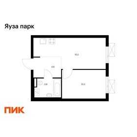 Квартира 34 м², 1-комнатная - изображение 1