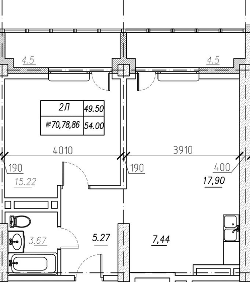 52,3 м², квартира-студия 9 675 500 ₽ - изображение 15