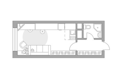 Квартира 26,5 м², студия - изображение 1