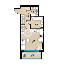 Квартира 33,4 м², студия - изображение 3