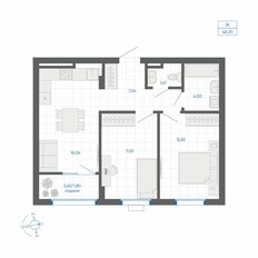 Квартира 48,2 м², 2-комнатная - изображение 2