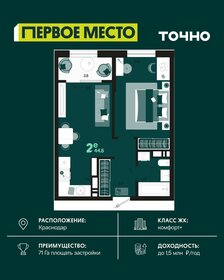 Квартира 44,6 м², 2-комнатная - изображение 1