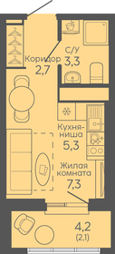 Квартира 20,7 м², студия - изображение 1