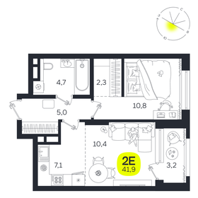 Квартира 41,9 м², 2-комнатная - изображение 1