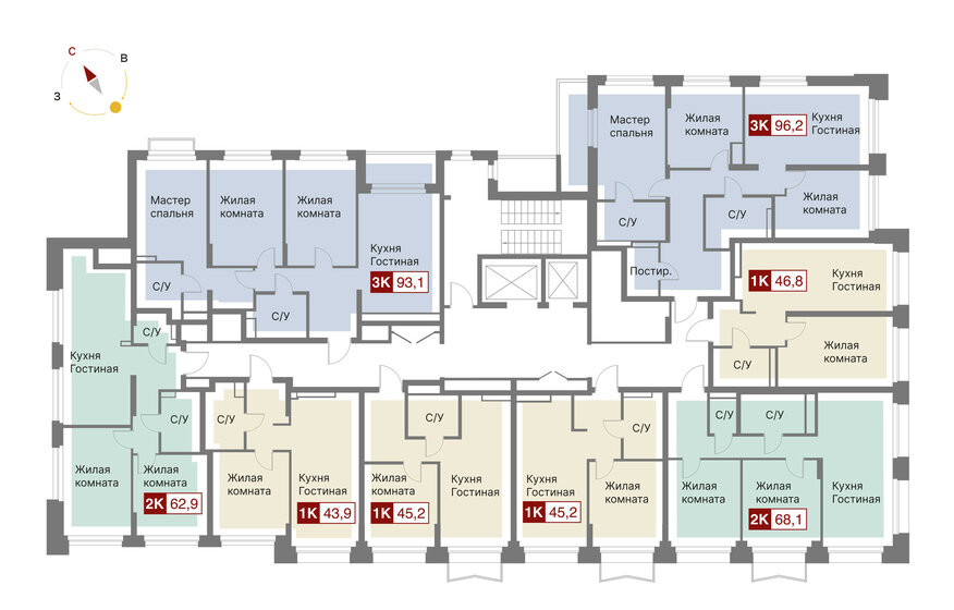 83 м², 3-комнатная квартира 7 750 000 ₽ - изображение 106