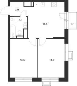 Квартира 51,4 м², 2-комнатная - изображение 1