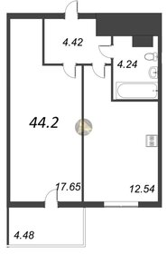 Квартира 44,2 м², 1-комнатные - изображение 1