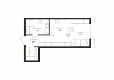 Квартира 27,4 м², студия - изображение 1