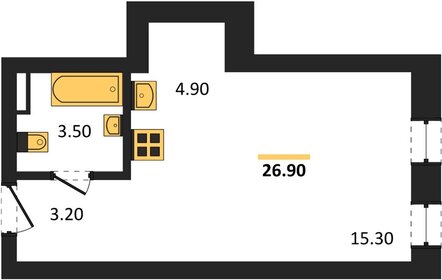 Квартира 26 м², студия - изображение 1