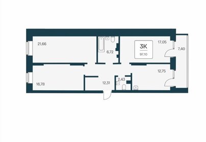 Квартира 96 м², 3-комнатная - изображение 1