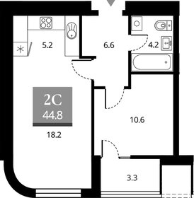 Квартира 45 м², 1-комнатная - изображение 1