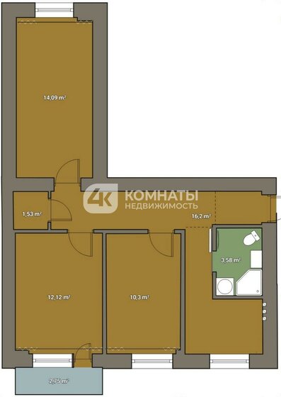 59,3 м², 3-комнатная квартира 6 300 000 ₽ - изображение 109