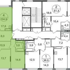 Квартира 104,9 м², 4-комнатная - изображение 2