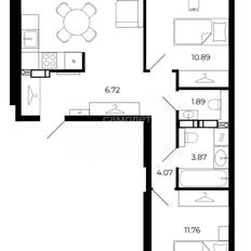 Квартира 61,4 м², 2-комнатная - изображение 2