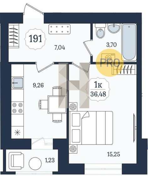 36,5 м², 1-комнатная квартира 7 770 240 ₽ - изображение 29