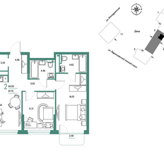 Квартира 63,5 м², 2-комнатная - изображение 2