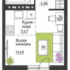 Квартира 24 м², студия - изображение 2
