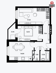 Квартира 59,5 м², 2-комнатная - изображение 1