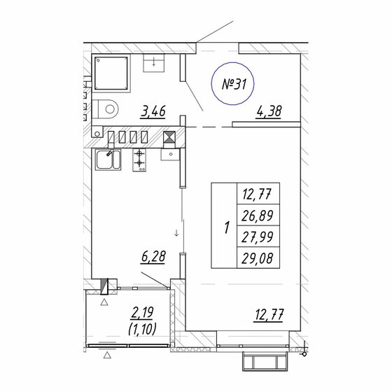 35,5 м², квартира-студия 21 000 000 ₽ - изображение 37