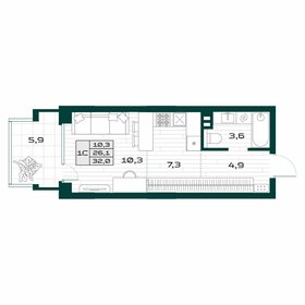 Квартира 26,1 м², студия - изображение 1