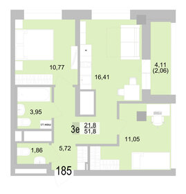 Квартира 51,8 м², 2-комнатная - изображение 1