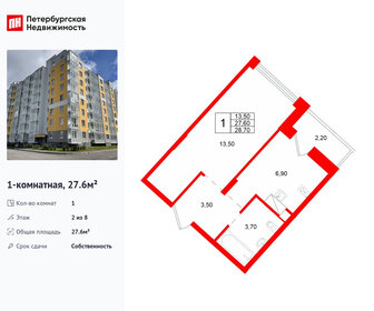 Квартира 27,6 м², 1-комнатная - изображение 1