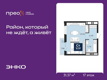 Квартира 31,4 м², студия - изображение 1