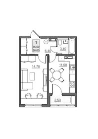 Квартира 35,5 м², 1-комнатная - изображение 2