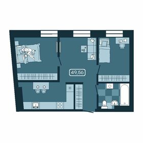 Квартира 49,6 м², 3-комнатная - изображение 1