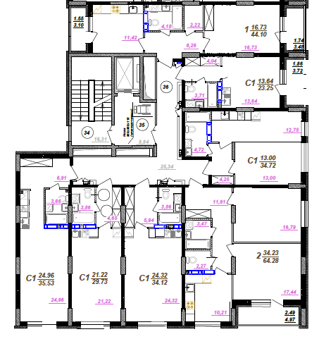 44,1 м², 1-комнатная квартира 4 970 070 ₽ - изображение 17