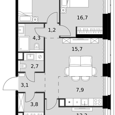 Квартира 87,7 м², 4-комнатная - изображение 3
